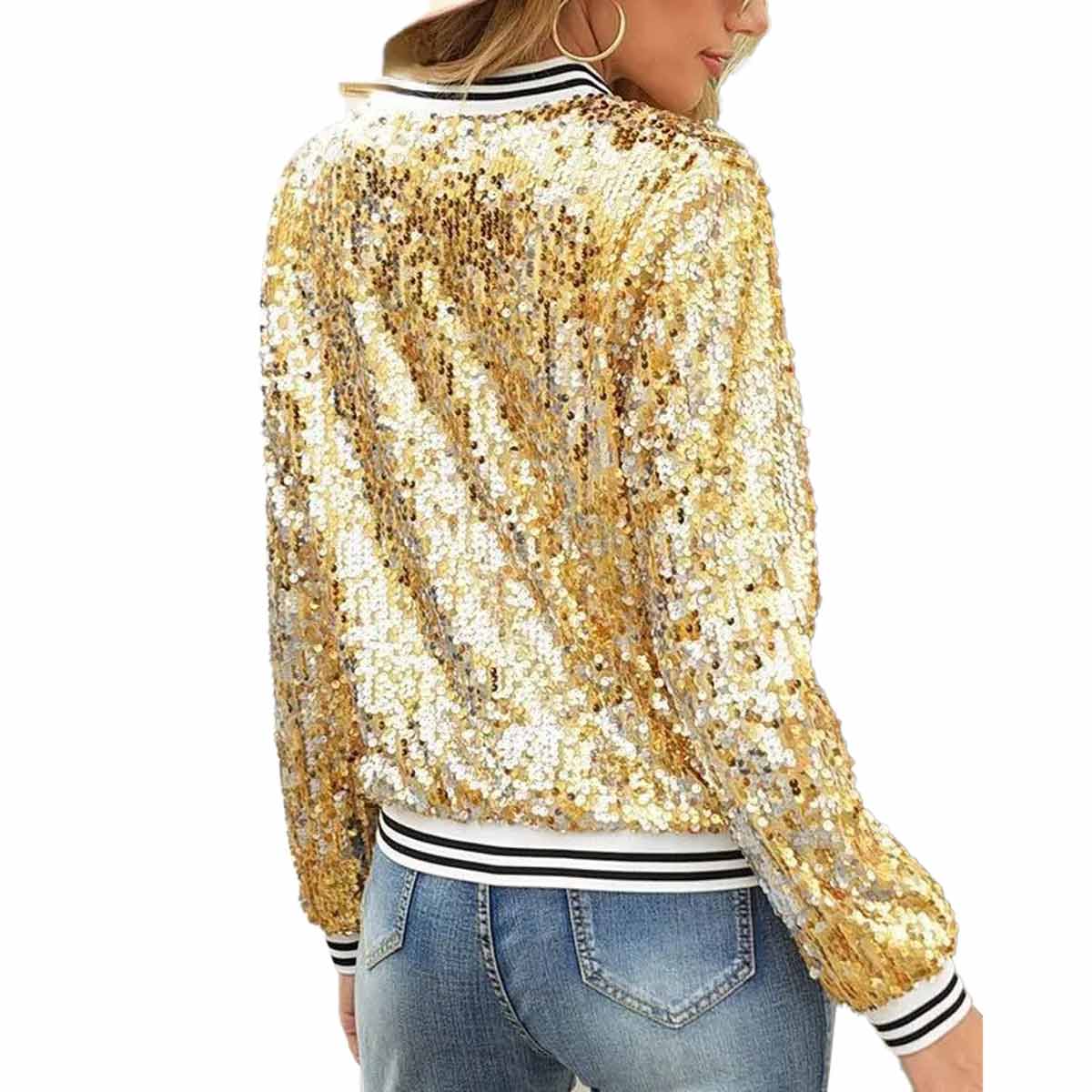 Womens Sequin Long Sleeve Jacket