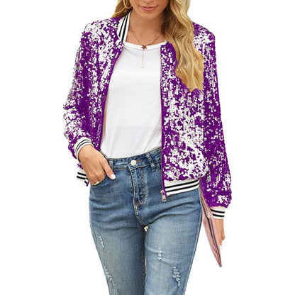 Womens Sequin Long Sleeve Jacket