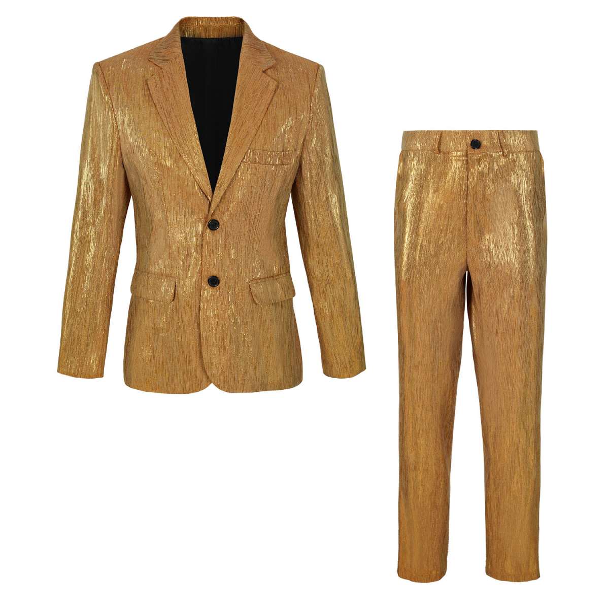 Mens Sequined Stripe Suit 2 Pieces Set Disco Outfit