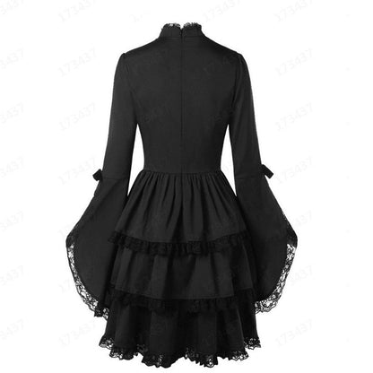 Vintage Lace Gothic Midi Dress