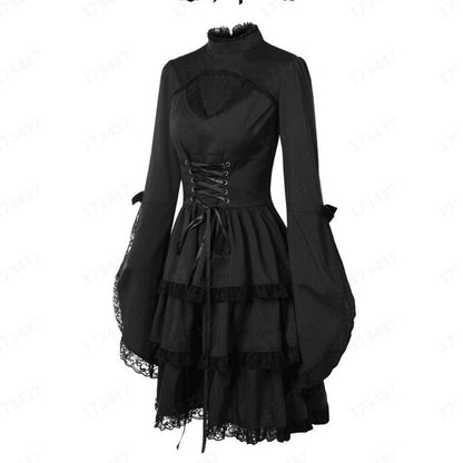 Vintage Lace Gothic Midi Dress