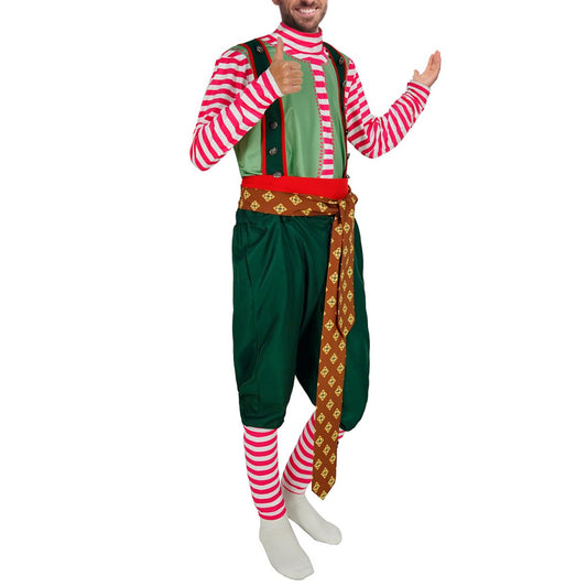 Mens Funny Xmas Costume 4PCS Christmas Overall Outfit