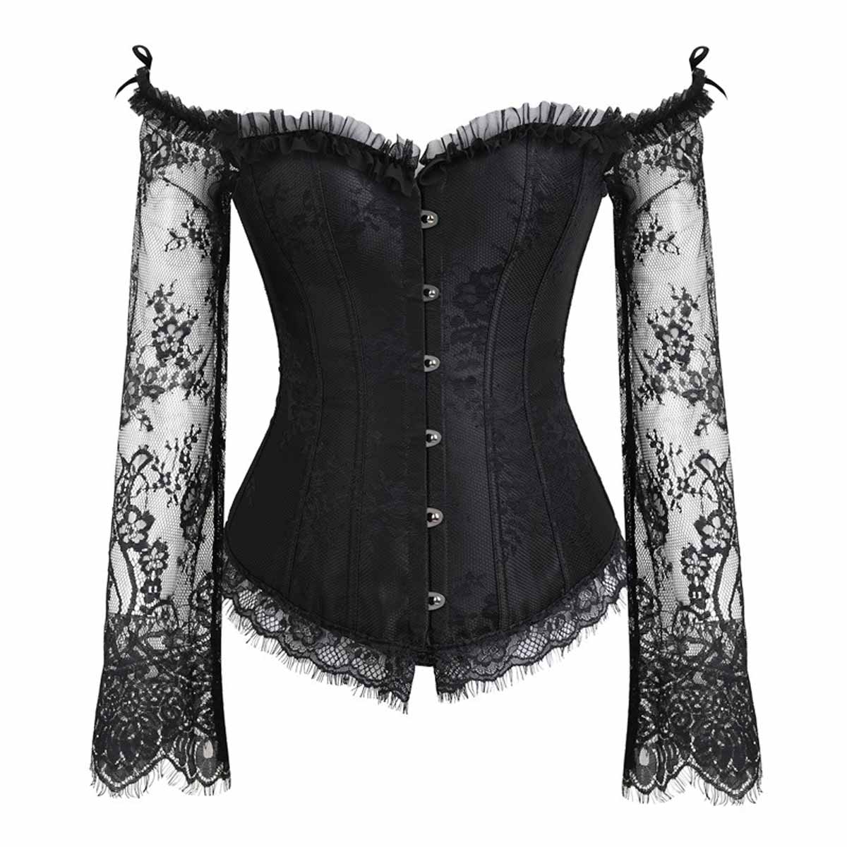 Women Gothic Long Sleeve Corset