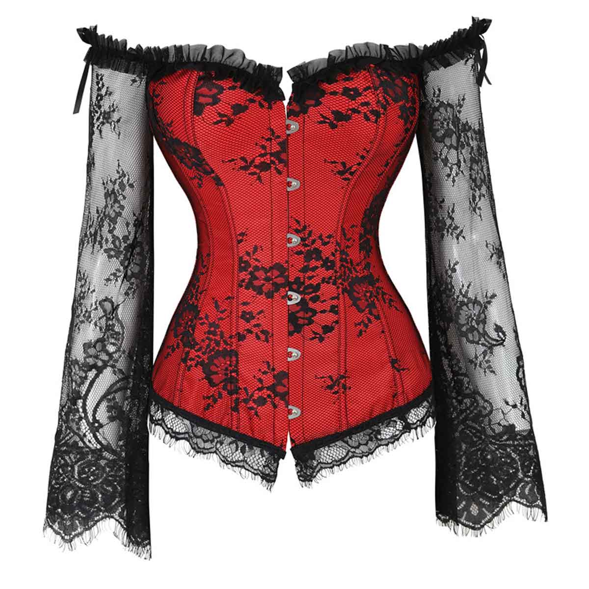 Women Gothic Long Sleeve Corset