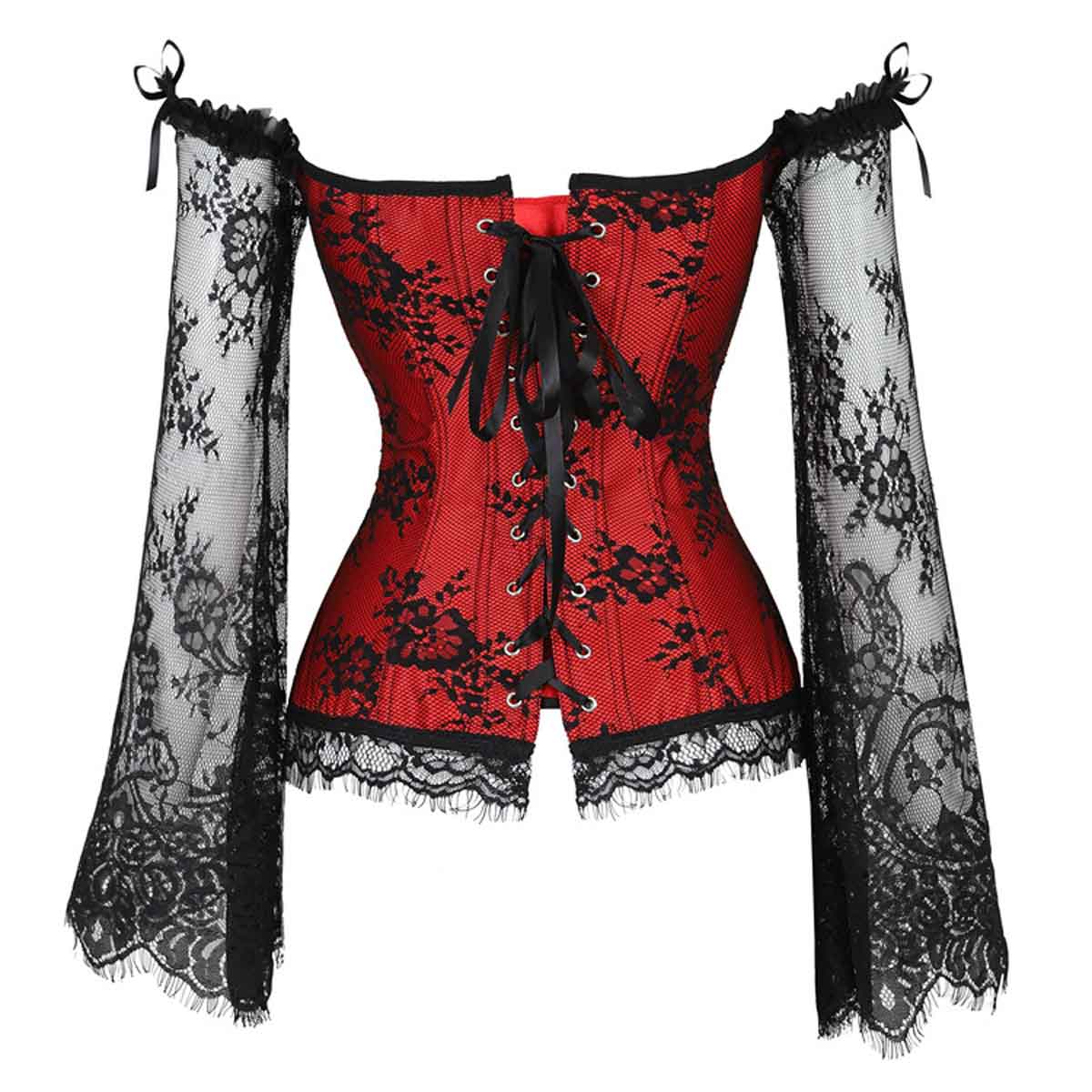 Women Gothic Long Sleeve Corset