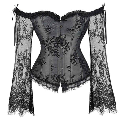 Women Gothic Long Sleeve Corset