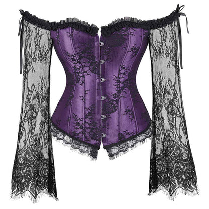 Women Gothic Long Sleeve Corset