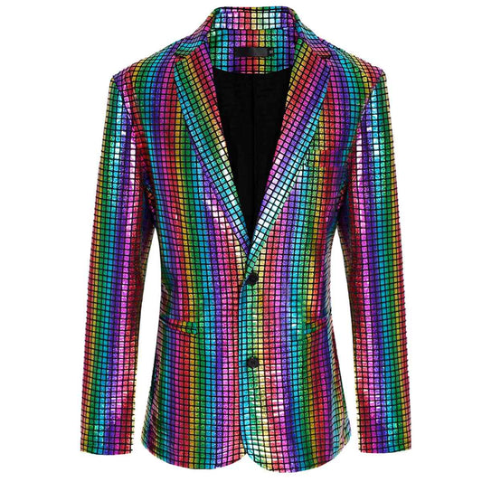 Mens Halloween Costume 70s Disco Outfit Sequined Jacket