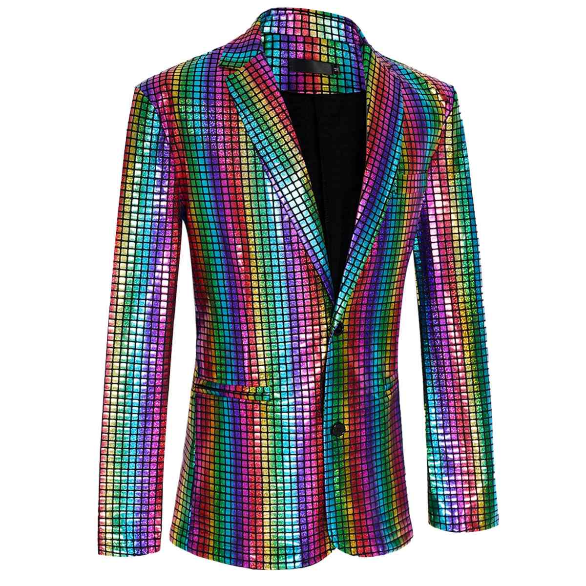 Mens Halloween Costume 70s Disco Outfit Sequined Jacket