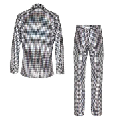 70s Disco Outfit Set Sequined Jacket Pants Halloween Costume