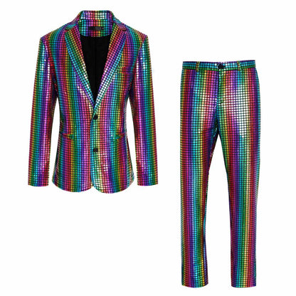 70s Disco Outfit Set Sequined Jacket Pants Halloween Costume