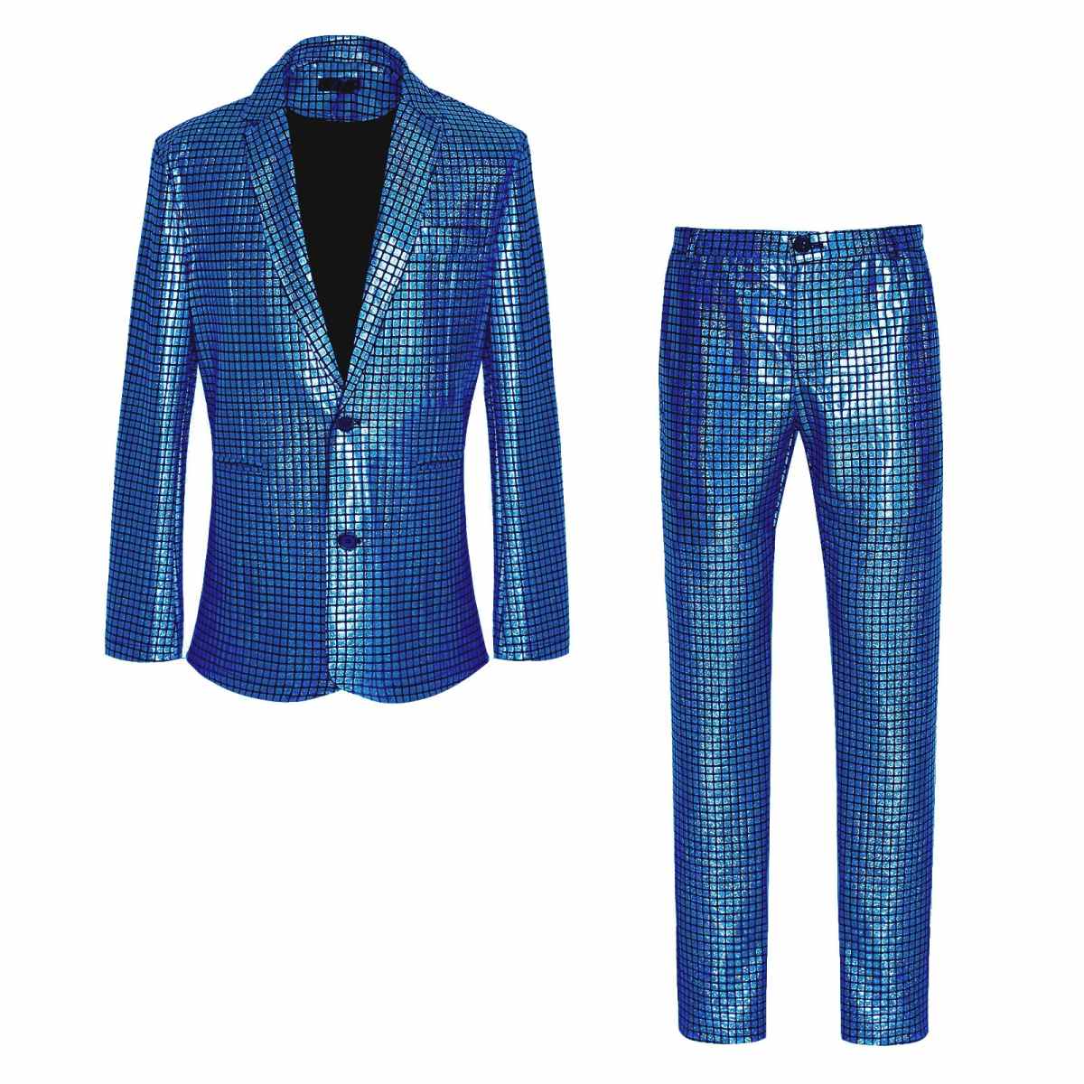 70s Disco Outfit Set Sequined Jacket Pants Halloween Costume