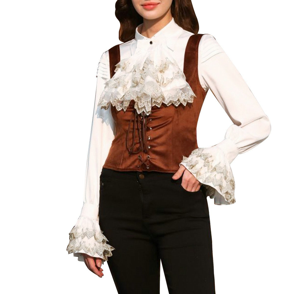 Adult Renaissance Pirate Outfits Womens Medieval Costume Set