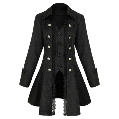 Womens Medieval Gothic Jacket Adult Vintage Pirate Coat