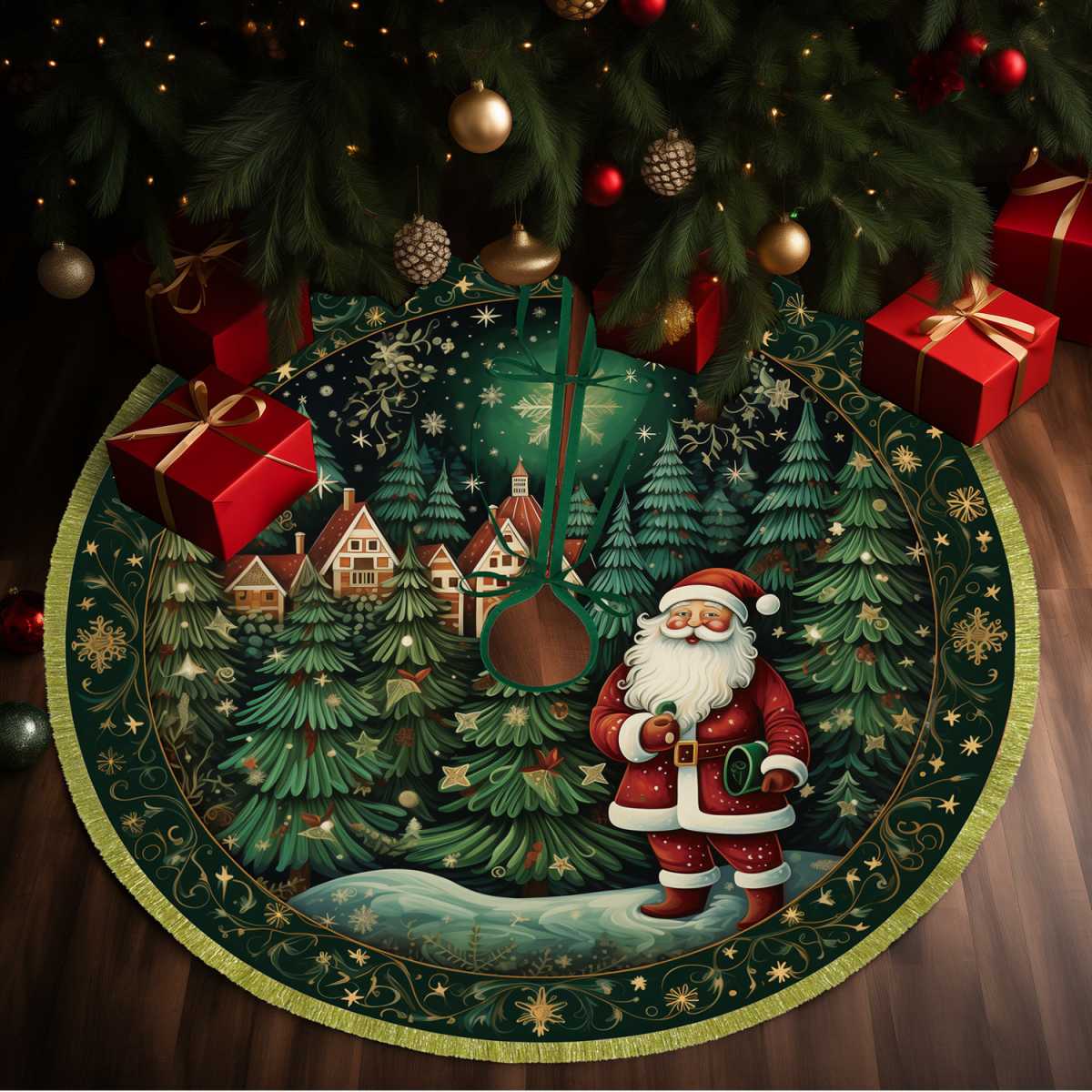 Christmas Tree Skirt Winter Wonderland Festive Decoration