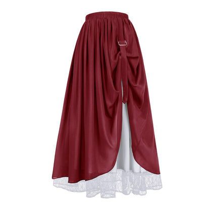 Elegant Renaissance Medieval Dress Victorian Womens Maxi Skirt