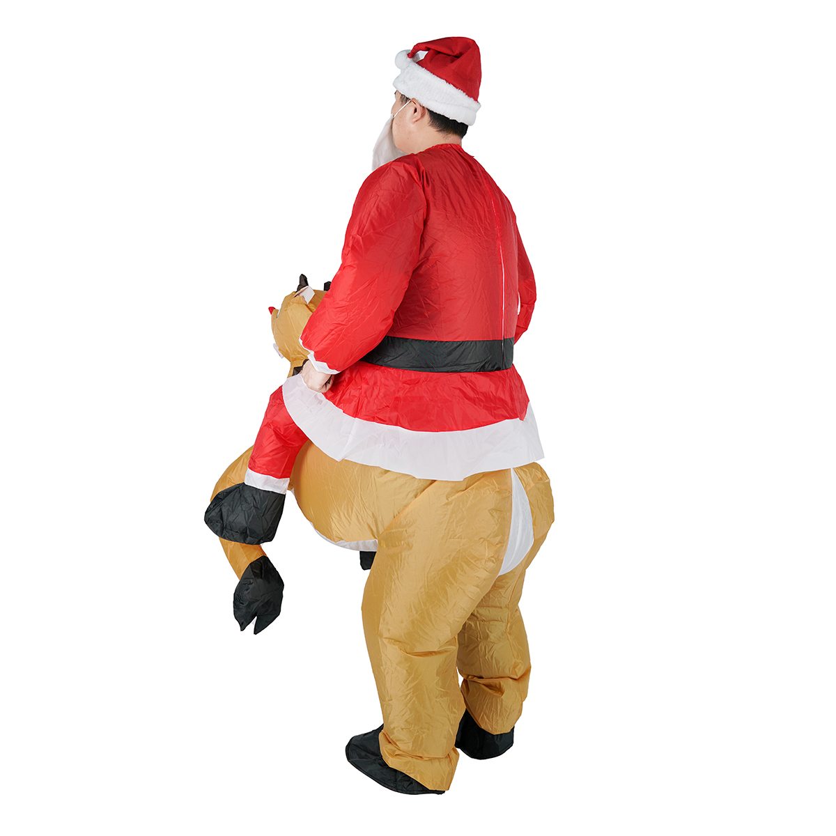 Funy Christmas Outfit Elk Santa Inflatable Costume