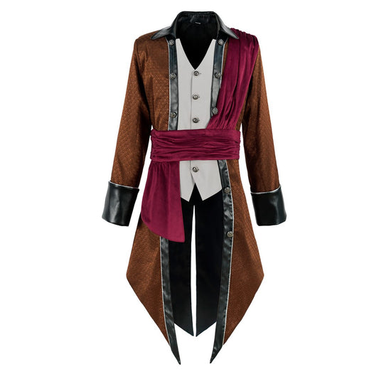 Mens Elegant Victorian Medieval Court Tailcoat