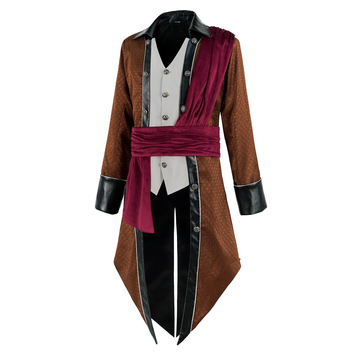 Mens Elegant Victorian Medieval Court Tailcoat