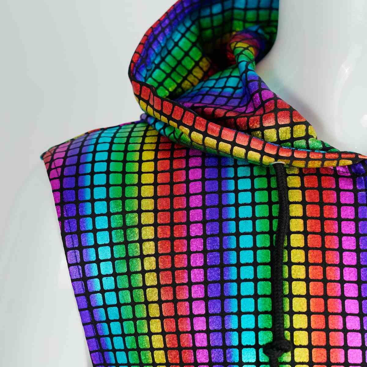 Men's Disco Hippie Sleeveless Hoodie Nightclub Party Metallic Zipper Vest