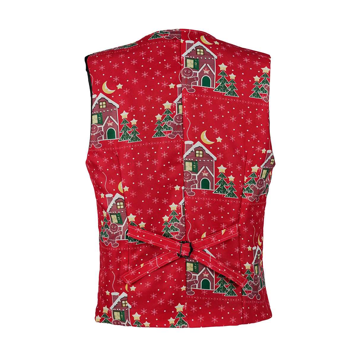 Mens Elegant Festive Printed Christmas Vest