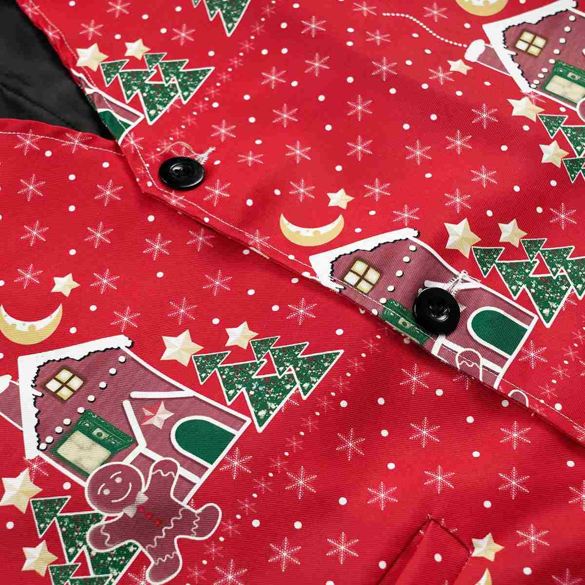 Mens Elegant Festive Printed Christmas Vest