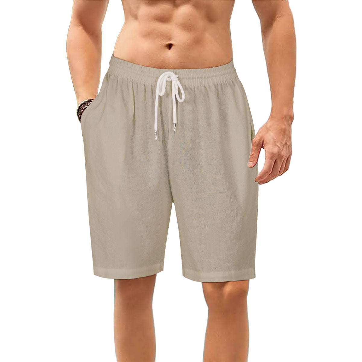 Mens Lightweight Breathable Linen Shorts