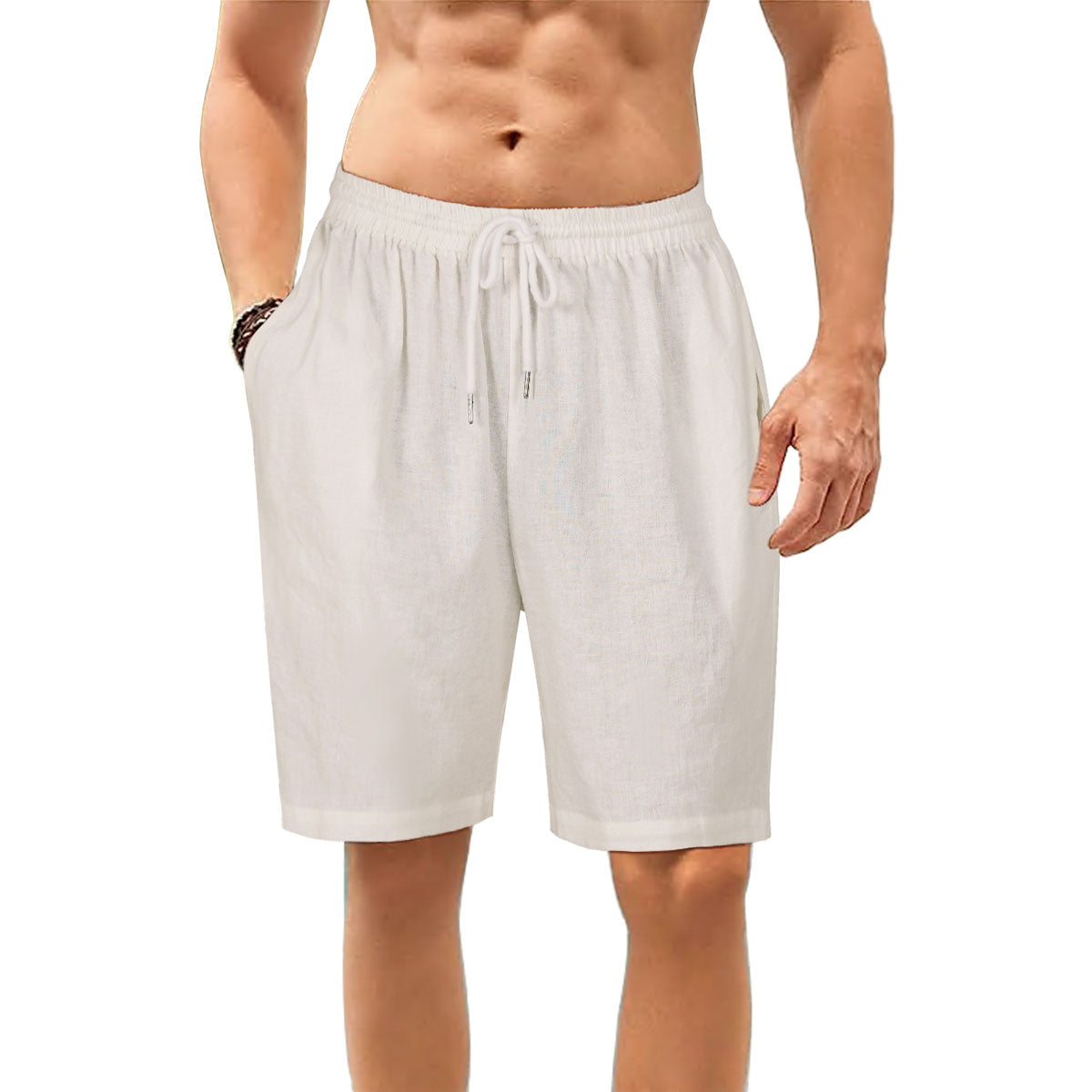 Mens Lightweight Breathable Linen Shorts