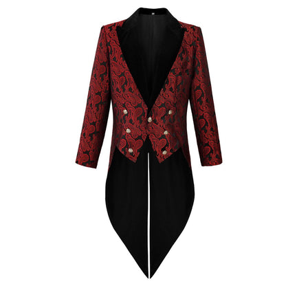 Mens Medieval Embroidered Tailcoat Jacket