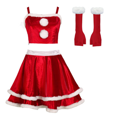 Red Christmas Dress Womens Festive Party Set