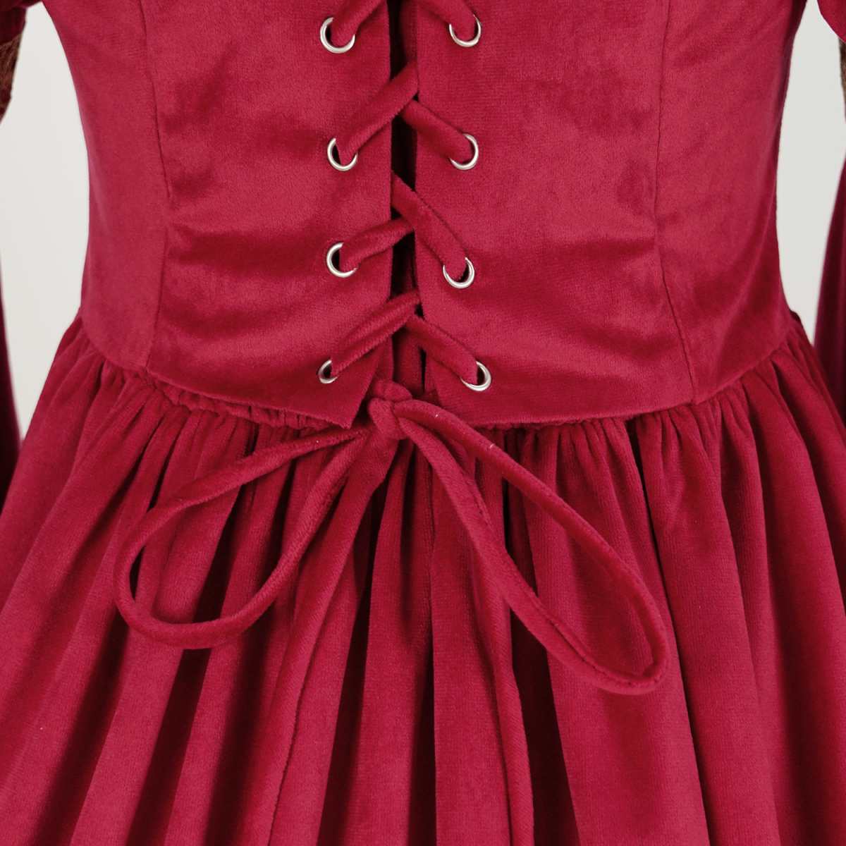 Red Renaissance Vintage Dress Womens Victorian Medieval Costume