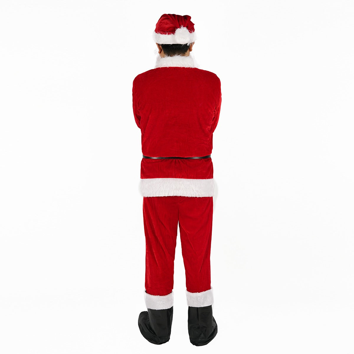 8 Pieces Deluxe Santa Claus Costume Set Adults Complete Christmas Outfit