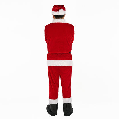 8 Pieces Deluxe Santa Claus Costume Set Adults Complete Christmas Outfit