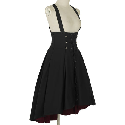 Steampunk Gothic Dress Victorian Lace Up Suspender Skirt