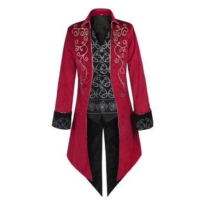 Steampunk Gothic Jacket Medieval Vintage Court Tailcoat Mens Halloween Costume