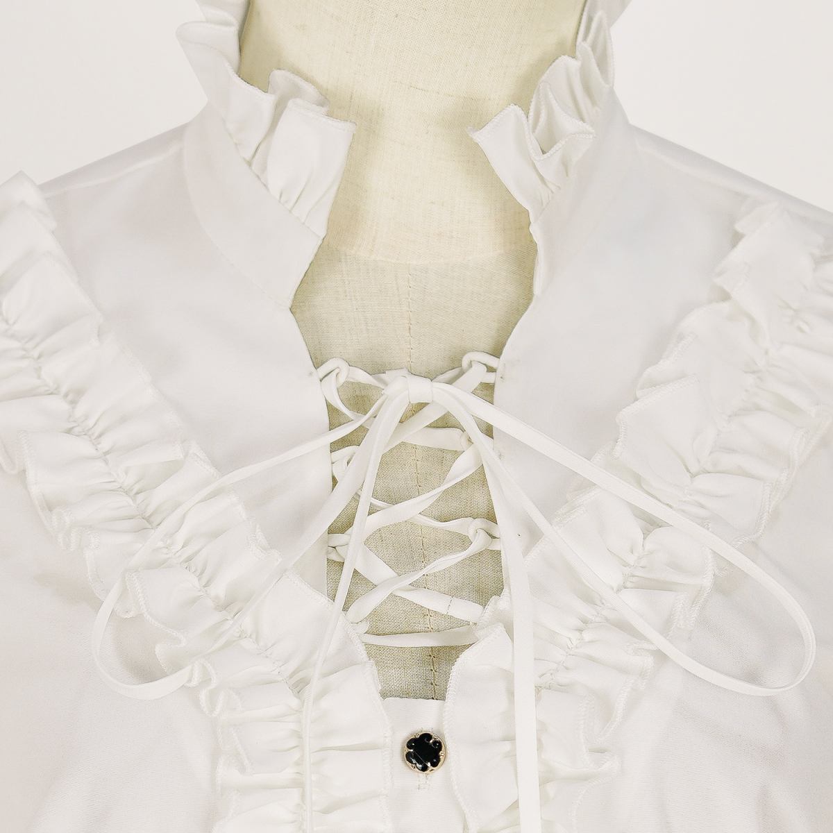 Victorian Ruffled Shirt for Women Long Sleeve Lace Up Medieval Outfit