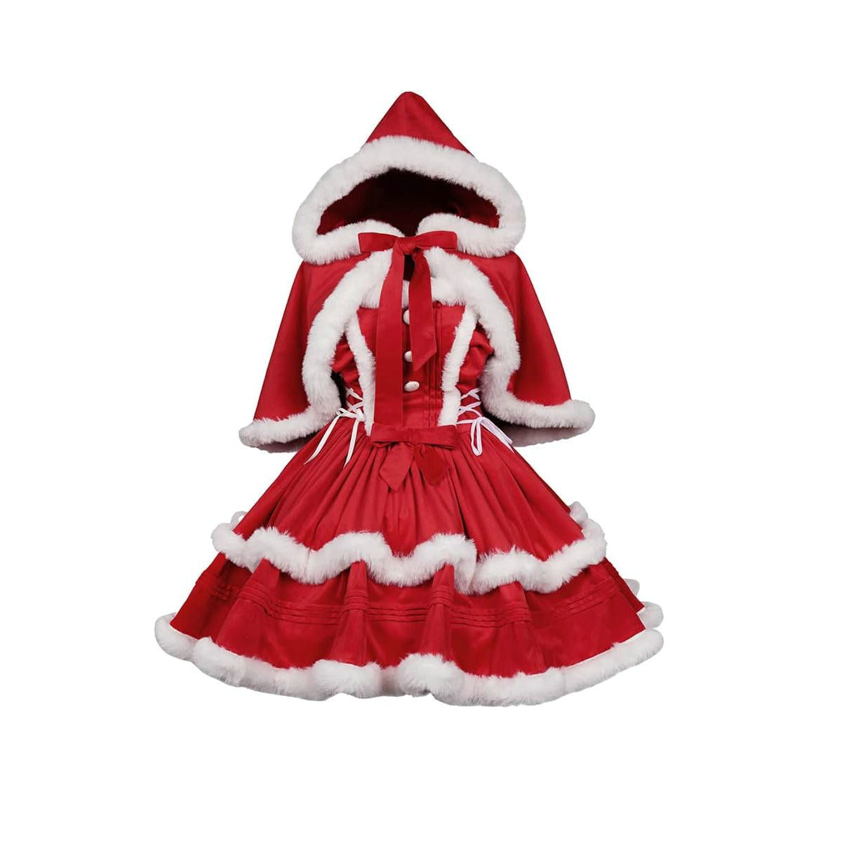 Womens Christmas Party Dress With Cape