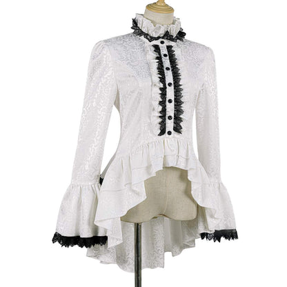 Victorian Pirate Shirt Womens Medieval Long Sleeve Gothic Costume