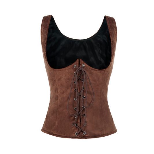 Womens Renaissance Pirate Vest Steampunk Medieval Costume Top