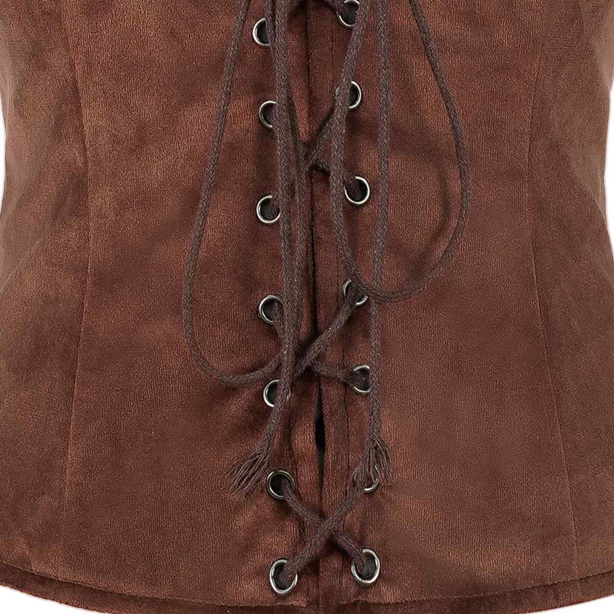 Womens Renaissance Pirate Vest Steampunk Medieval Costume Top