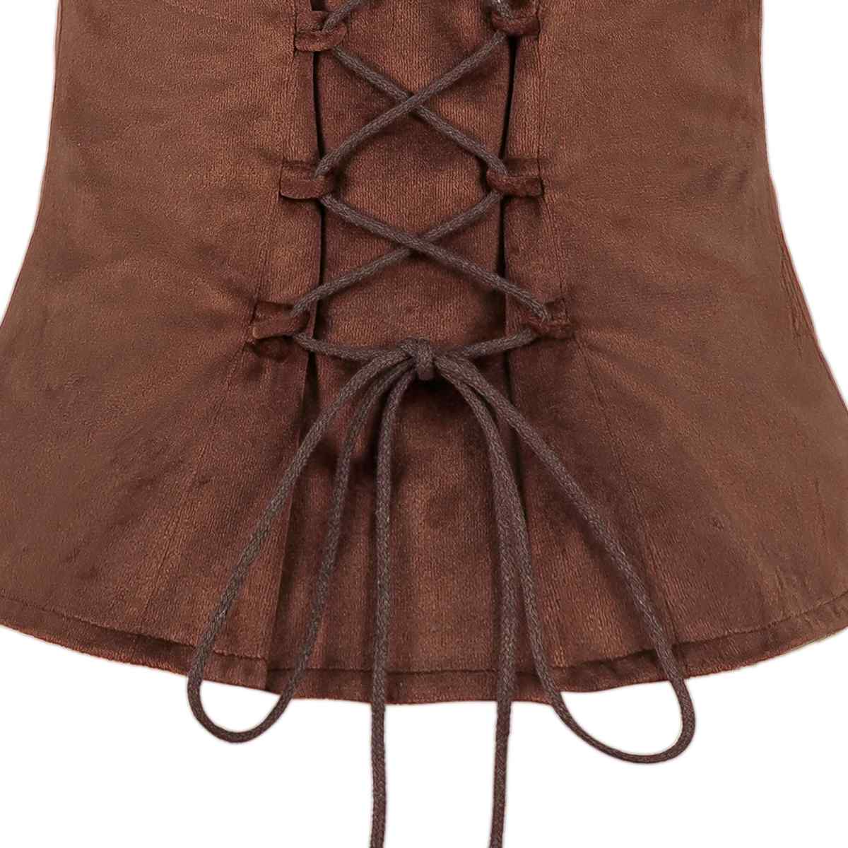 Womens Renaissance Pirate Vest Steampunk Medieval Costume Top