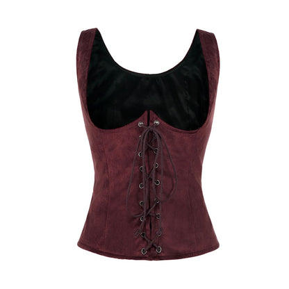 Womens Renaissance Pirate Vest Steampunk Medieval Costume Top