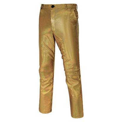 Yellow Glittering Metallic Sequin Disco Dance Pants