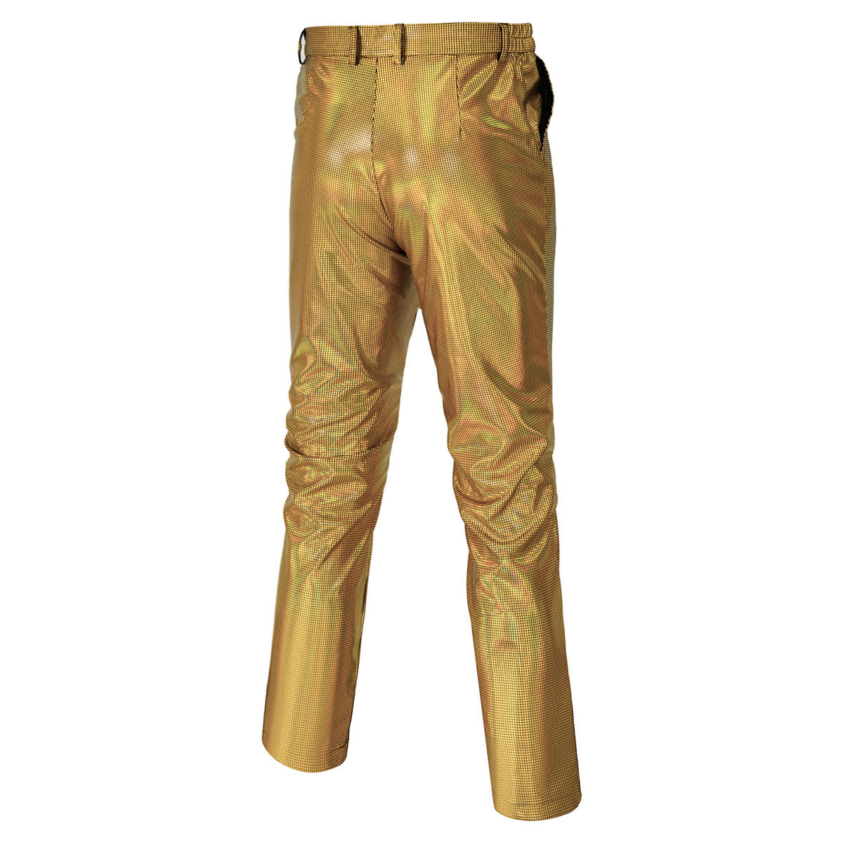 Yellow Glittering Metallic Sequin Disco Dance Pants